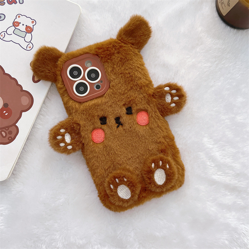 Korean 3D Cartoon Bear Fluffy  - Apple Iphone 15 ulasan dan harga