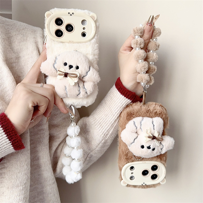 3D Cartoon Bowknot Puppy Warm  - Apple Iphone 15 ulasan dan harga
